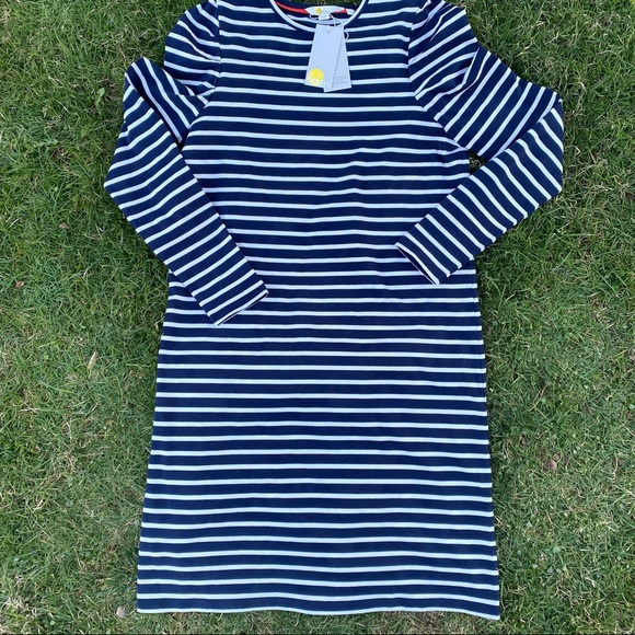 NWT Boden Imogen Breton Long Sleeve Dress in Navy / Ivory (size 6) - Picture 5 of 10